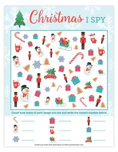 the christmas i spy game is shown