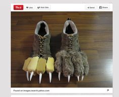 two pairs of shoes with spikes on them sitting on a wooden floor next to each other