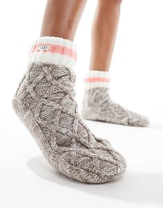 UGG Deedee fleece lined socks in gray | ASOS Contrast Design, Sunglasses Shop, Sneaker Shopping, Grey Fashion, Tee Shop, Socks Women, Ankle Length, Occasion Wear, Topshop