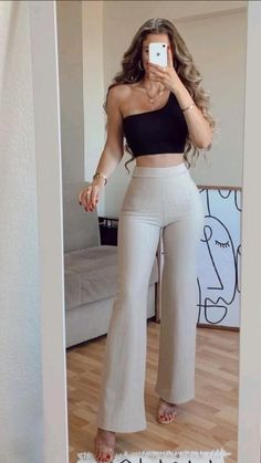 Fancy Outfits, Komplette Outfits, White Pants, Teen Fashion Outfits, Elegant Outfit, Outfits Casuales, Cute Casual Outfits