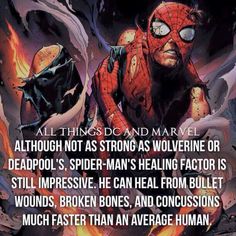 the amazing spider - man from avengers comics, with an interesting quote about his abilities