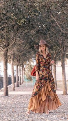 Full Sleeve Maxi Dress, Bohemian Schick, Stile Boho Chic, Chique Outfit, Look Boho Chic, Boho Chique, Moda Floral, Boho Mode, Mode Hippie