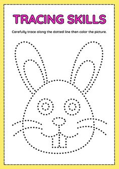 a bunny face with dotted lines to make it look like he is in the shape of a