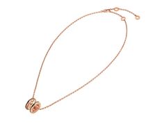 B.zero1 Rock Necklace With 18 Kt Rose Gold Pendant With Studded Spiral, Black Ceramic Inserts On The Edges And 18 Kt Rose Gold Chain Ceramic Rose, Bulgari Jewelry, Rock Necklace, Rose Gold Chain, Rose Gold Pendant, Rose Gold Necklace, Black Ceramic, Black Rose, Official Store