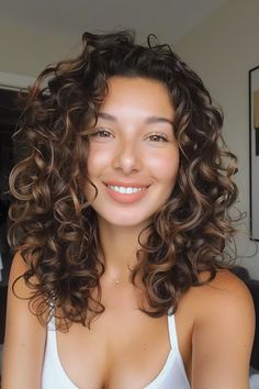 40 Layered Curly Haircuts That Will Make You Embrace Your Natural Texture Very Layered Curly Hair, Shoulder Length Curly Hair With Layers Curls Medium Hairstyles, Naturally Curly Hair Cuts With Layers, Mid Length Curly Hairstyles, Haircut 2020, Layered Curly Haircuts, Medium Length Curls, Voluminous Waves, Curly Cuts