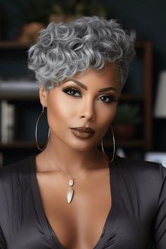 30 Grey Hair on Dark Skin Ideas - Stylish Hair Ideas Grey Hair Over 50, Grey Wig, Natural Gray Hair, Hairstyles Over 50, Stylish Hair, Grey Hair, Brown Skin, Hair Designs, Hair Ideas