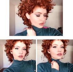 Red Curly Hair, Shorter Hair, Curly Hair Updo, Short Curly Haircuts, Haircuts For Curly Hair, Flat Hair, Curly Hair Inspiration, Short Wavy Hair, Penteado Cabelo Curto