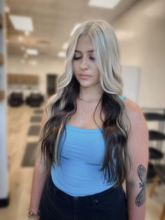 Blonde Highlights With Black Underneath, Hair Blonde On Top Dark Underneath, Brown On Bottom Blonde On Top, Light Hair With Dark Underneath, Black Blonde And Brown Hair, Blonde With Brunette Underneath, Blonde Hair Dark Brown Underneath, Blonde And Dark Hair Underneath