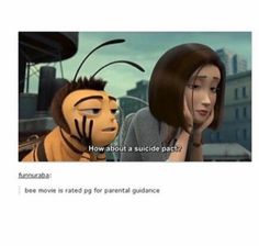 This movie is so wierd and stupid and inappropriate for kids cause ITS STUPID! ! Hilarious Memes, De Stijl, Bee Movie Funny, Movie Funny