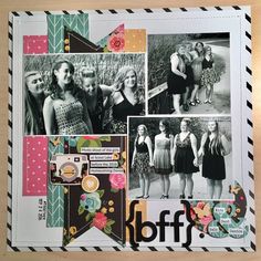 Bff Scrapbook, Friendship Scrapbook, Friends Scrapbook, Scrapbook Studio, Scrapbook Embellishments Diy, Yearbook Design