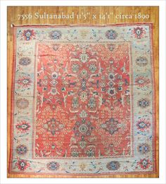 Room 11.9 x 14 Sultanabad/Mahal (#7556) at JDOrientalRugs.com Floral Motif, Division, Persian, Pattern Design, Weaving