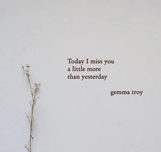 a plant with the words today i miss you a little more than yesterday germa troy