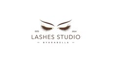 lashes studio logo with the words lashes studio written below it and an image of eyelashes