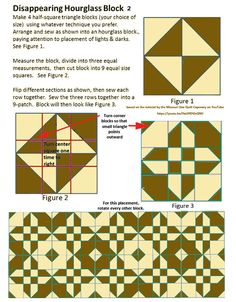 the instructions for how to make a quilt block with squares and rectangles on it