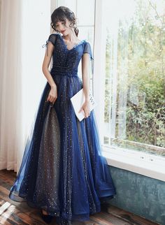 Banquet Dresses Short, Dress With Stars, Navy Blue Prom Dress, Silver Cocktail Dress, Navy Blue Prom Dresses, 파티 드레스, Banquet Dresses, Sequin Prom Dress, Graduation Dresses