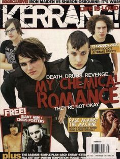 a magazine cover with several young men on the front and one is in black shirt