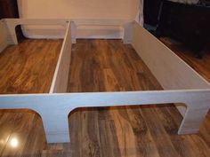 the bed frame is made up and ready to be built into someone's room