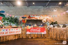 a table set up for a mexican themed party