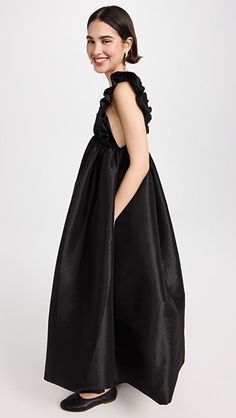 Kika Vargas Tatiana Dress | SHOPBOP Quoi Porter, Taffeta Dress, Bubble Hem, One Clothing, Bold Fashion, Guest Dresses, Ruffle Trim, Dress Skirt, The Dress