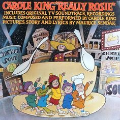 an album cover with cartoon characters on the front and back covers, including children's music