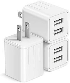 two white plugs are shown with one plug attached to the other, on a white background