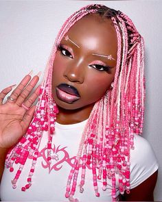 Pink Braids Black Women, Braids Black Women, Pink Braids, Cute Box Braids, Gothic Hairstyles, Colored Braids, Goddess Braids Hairstyles, Catty Noir, Natural Black Women