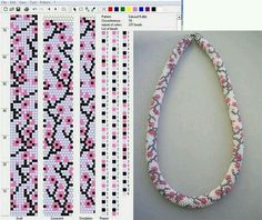 the beaded necklace is being displayed on the computer screen