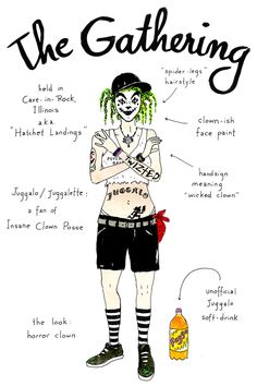 a drawing of a girl with green hair and tattoos