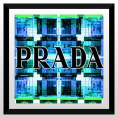 PicturePerfectInternational 'Shop Prada' by BY Jodi Framed Graphic Art in Blue Marfa Prada, Logo Backgrounds, Prada Marfa, Popular Christmas Gifts, Bleach Tie Dye, Art Comic, Nantucket Style Decor, Fall Mantel Decorations, Luxury Art