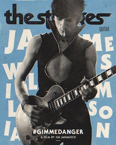 an advertisement for the james wilson guitar company, featuring a man with a guitar in his hand