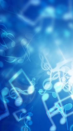 abstract music notes on blue background