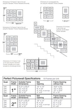 the diagram shows different types of frames and measurements for each frame, including two levels