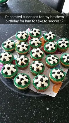 cupcakes for my brother's birthday for him to take to soccer