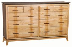 a wooden dresser with several drawers on it