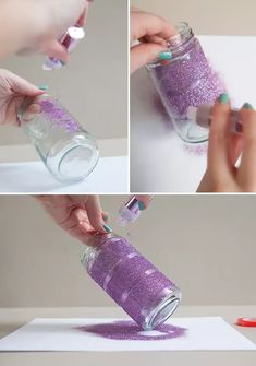 Glitter Glass Jars, Glitter Jars, Glitter Glasses, Martha Stewart Crafts, Glitter Crafts, Glitter Diy