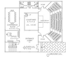 the ground plan for an office building