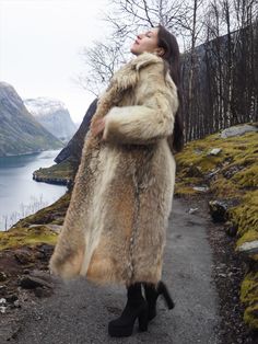 Coyote Fur Coat Women, Coyote Fur Coat, Tiny Shirts, Long Fur Coat, Big Pants, Coyote Fur, Fur Sweater, Shoes Too Big, Fur Coats Women