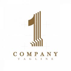 the number one logo is made up of brown lines and has a vertical stripe on it