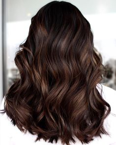 Subtle Chocolate Highlights on Dark Hair Chocolate Brown Hair Ideas, Chocolate Brown Hair Color Ideas, Brown Hair Ideas, Brown Hair Color Ideas, Hair Color Streaks