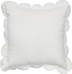 a white pillow with scalloped edges