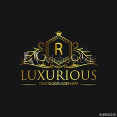 luxurious logo design with crown on top