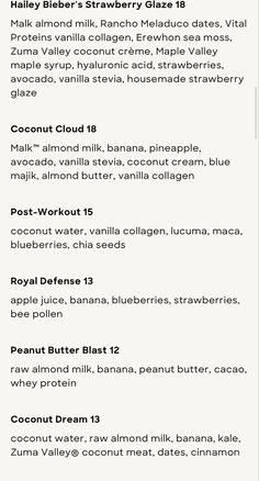 the menu for an ice cream shop