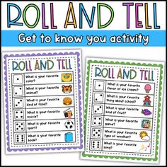 roll and tell activity for kids to learn how to use the word roll and tell