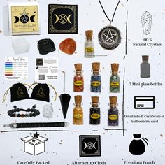 Witchcraft Premium Supplies Kit. Spell Jar Wiccan Supplies Witchy Gifts Witch Supplies Witchcraft Starter Witchcraft Tools Witch Gifts for Her Witchcraft Decor Witchcraft Crystals Crystal Grid Healing Crystals. You are purchasing handmade Witchcraft Premium Supplies Kit which is carefully cut, polished with care and have been personally chosen and selected under superior QC. We always prioritize the quality ahead and so as we use 100% genuine material in our Gemstones. What is Included? 1x Set o Wiccan Supplies, Crystal Alter, Witchcraft Tools, Witch Gifts, Witchcraft Decor, Witchcraft Crystals, Crystal Healing Chart, Witch Supplies, Witchy Gifts