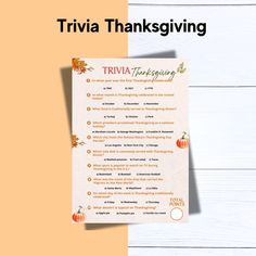 a thanksgiving trivia with pumpkins on it