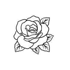 a black and white drawing of a rose