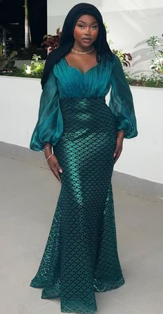 Lace Dress Classy, Ankara Long Gown Styles, African Lace Styles, Modest Evening Dress, Long African Dresses, Best African Dresses, Lace Gown Styles