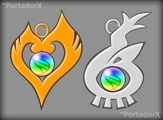 an image of two different designs on a gray background with the word portadorx above it