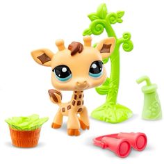 littlest pet shop giraffe with accessories