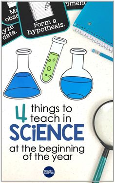 a book with the title 4 things to teach in science at the beginning of the year